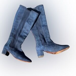 Tory Burch Navy Heeled Boots